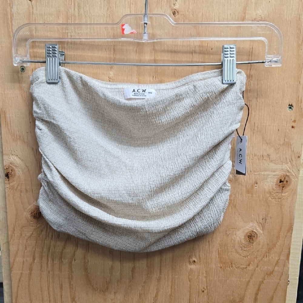 A.C.W Size M Beige Cropped Tube Top